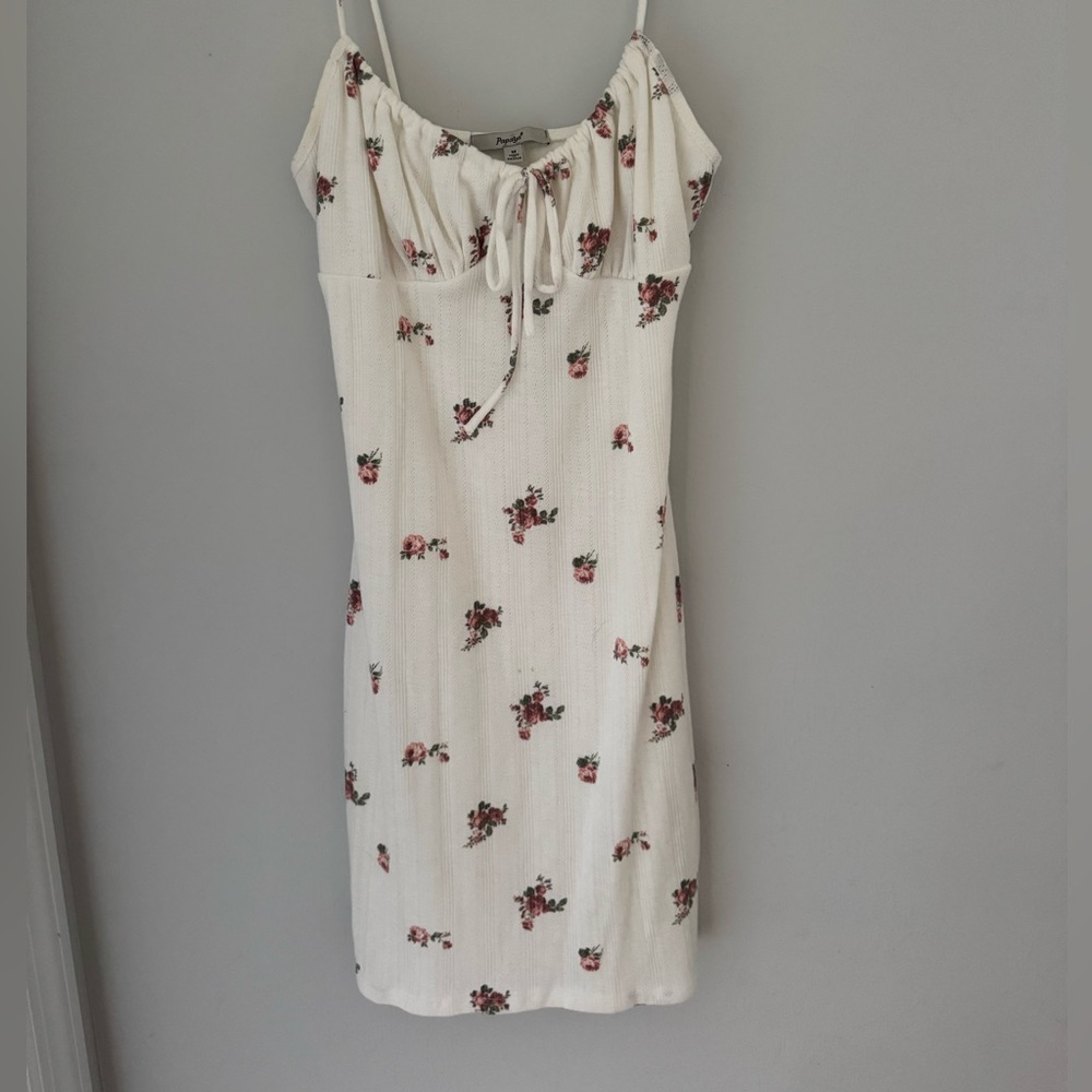 Papaya White Top with Pink Floral Accents